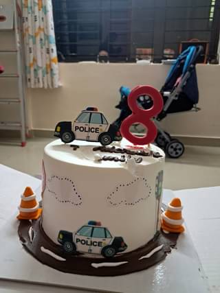 Police Patrol Car Cream N Sugar Sheet Cake