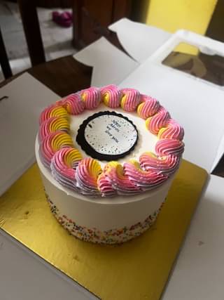 Dainty Swirly Rainbow Cream Cake