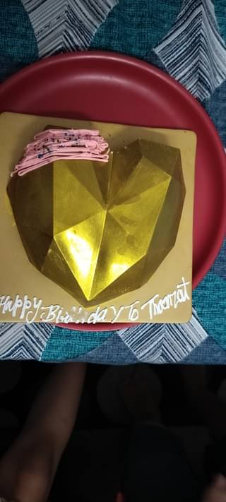 Golden Heart Pinata Chocolate Cake