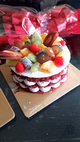 Fruity Red Velvet Valentine Cake