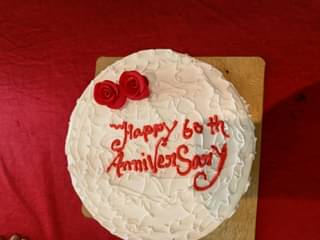 Happy Anniversary Rose Vanilla Cake