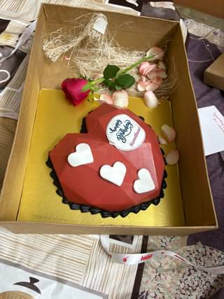 Red Heart Shape Pinata Cake