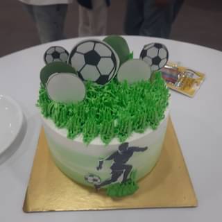 Soccer Theme Cream Cake