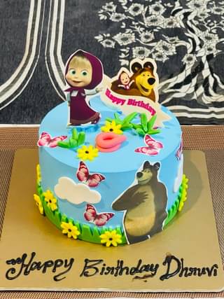 Fun Masha N Bear Theme Cake