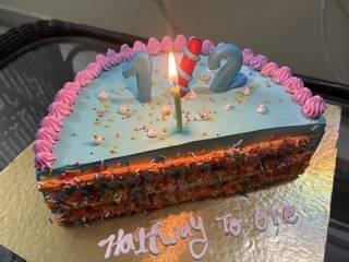 Colourful Pineapple Half Cake