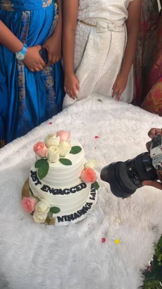Two Tier White Floral Cake