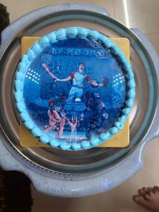 Cricket Frenzy Photo Cake