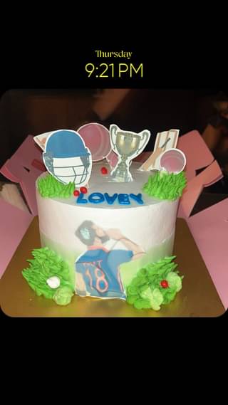 Virat Cricket Theme Cake