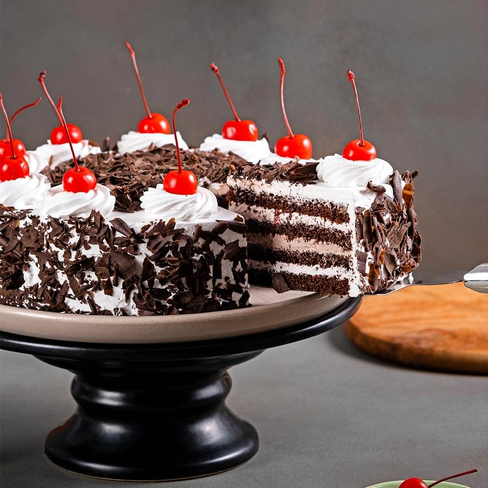 Sliced View of Eggless Black Forest Cake