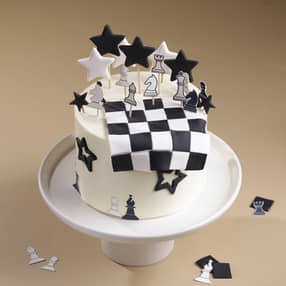 Black N White Chessboard Cake