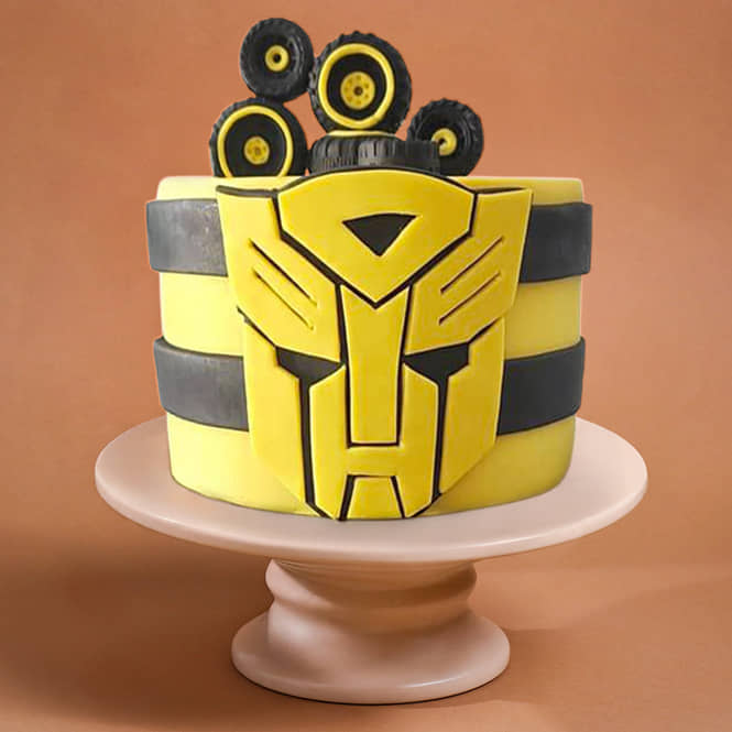 Buy Black N Yellow Transformers Cake Online - Order Now