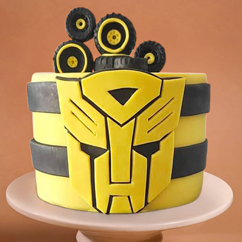 Black N Yellow Transformers Cake