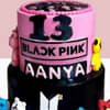 Black Pink Fondant Cake