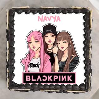 Top View of Blackpink Kpop Theme Cake