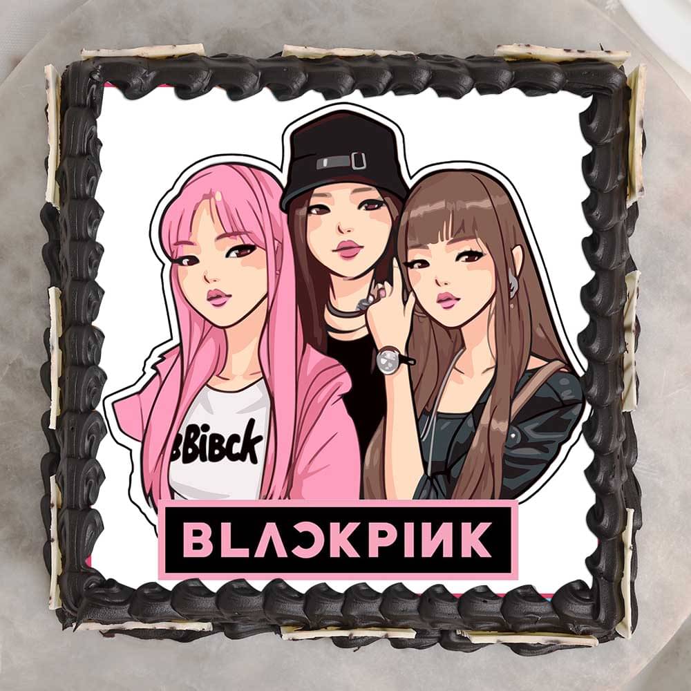 Top View of Blackpink Kpop Theme Cake