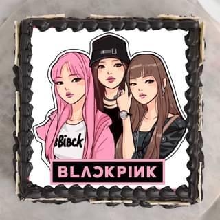 Top View of Blackpink Kpop Theme Cake