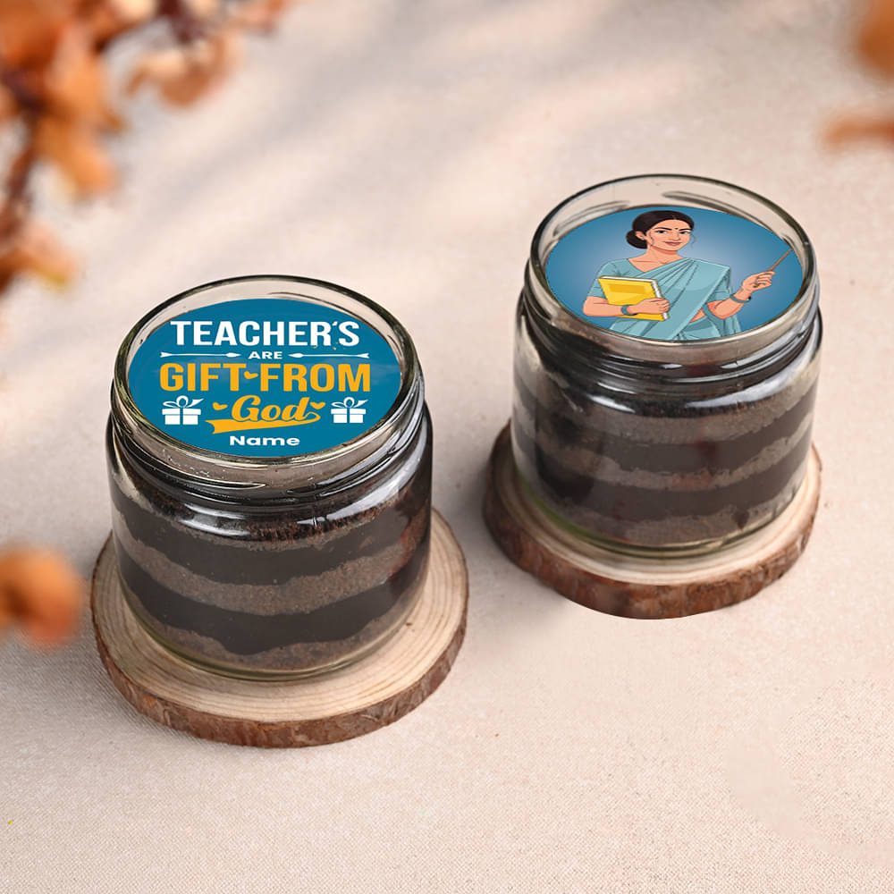 Blessed Teachers Day Choco Jar Cakes