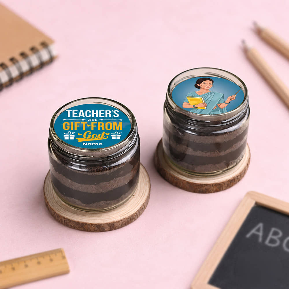 Blessed Teachers Day Choco Jar Cakes