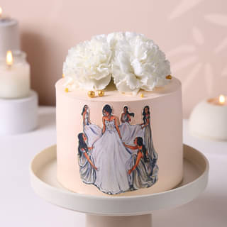 Blissful Carnations Bridal Cake