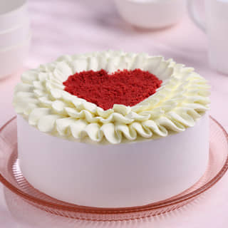 Front View of Heart Red Velvet Cake Front View of Heart Red Velvet Cake