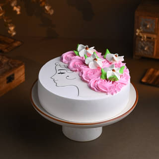 Floral Vanilla Women's Day Cake