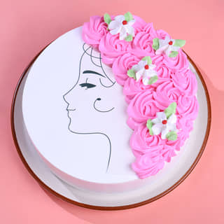Top View of Floral Cake for Mother Top View of Floral Cake for Mother