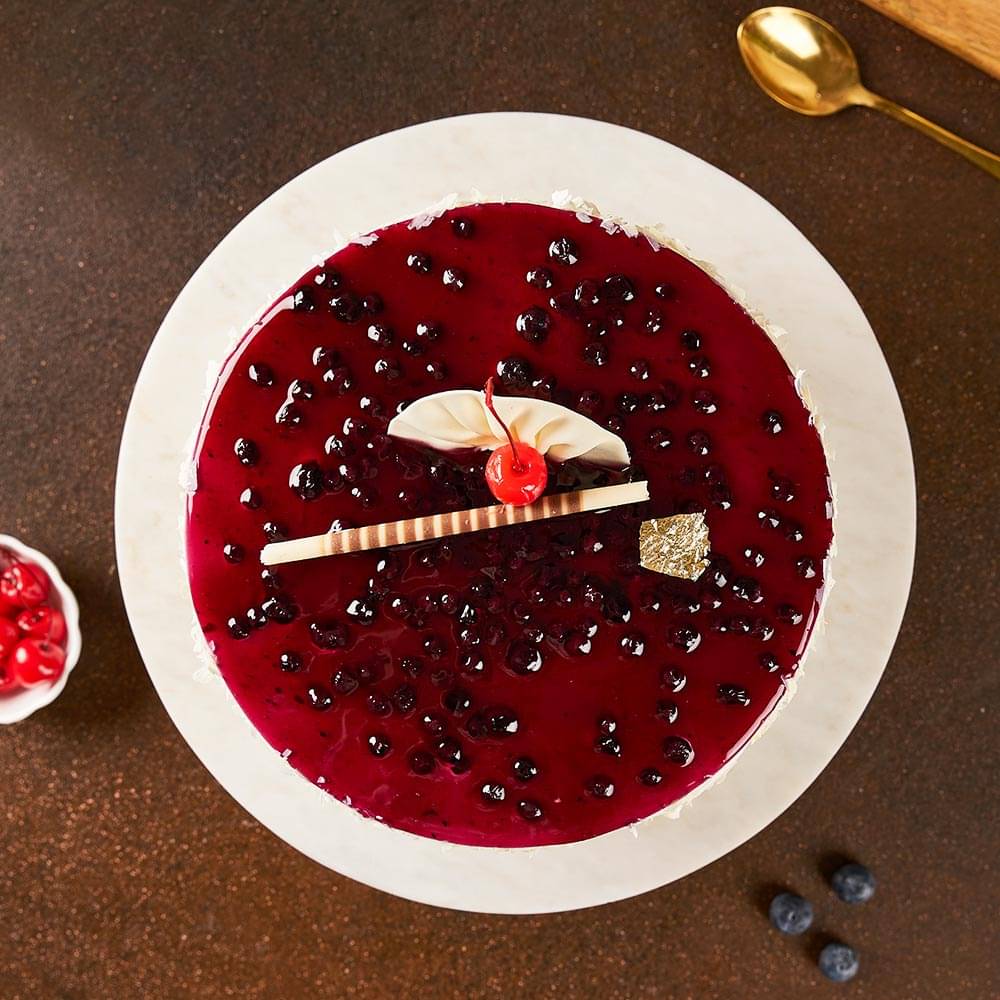 Top View of Blueberry Vanilla Cake
