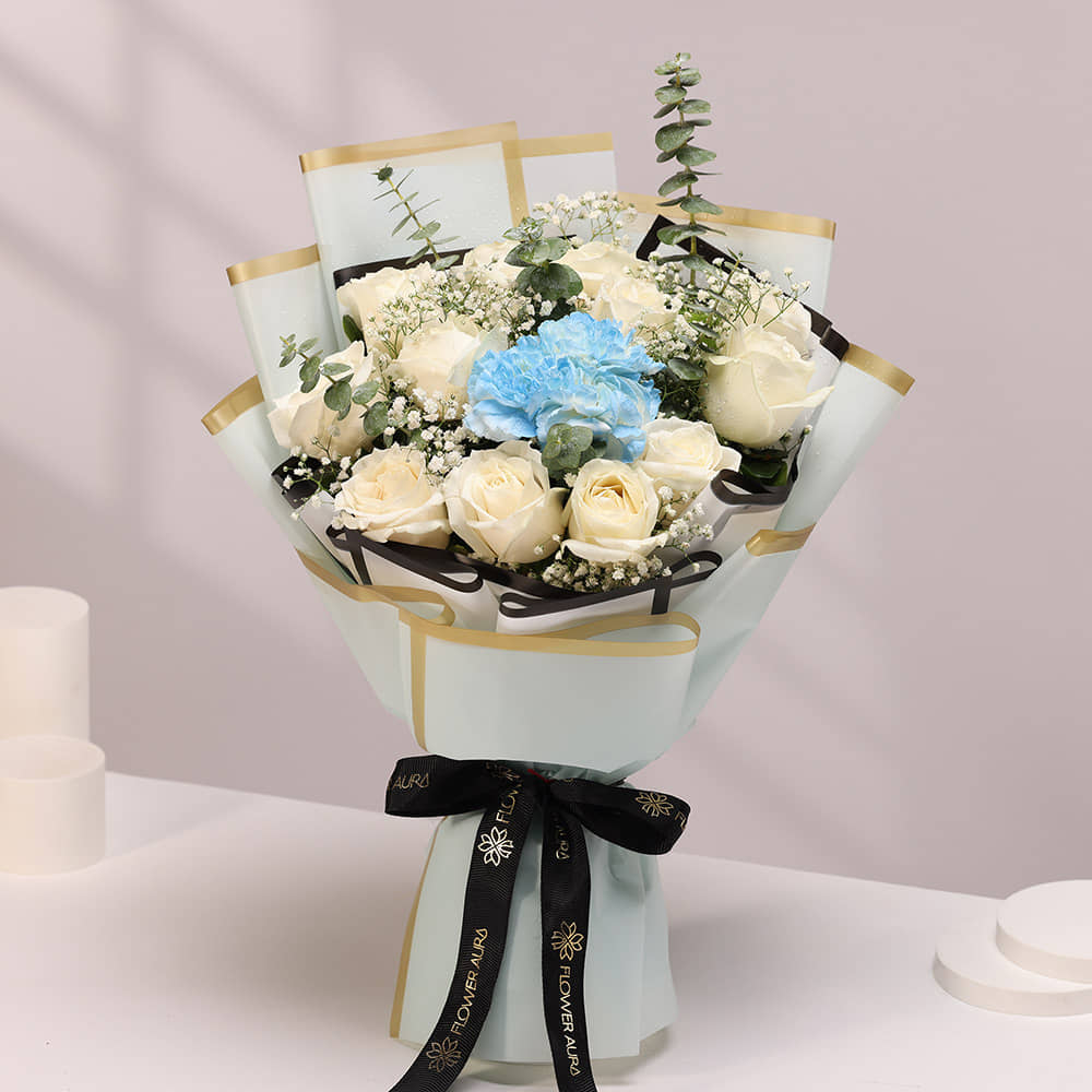 Blueberry Cheesecake With Tranquil Blooms