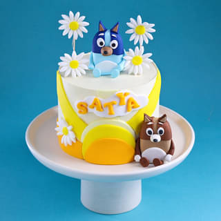 Bluey N Blooms Cake