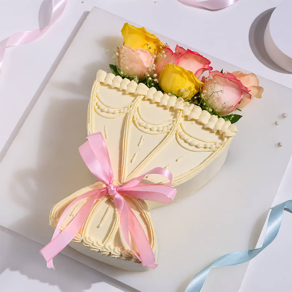 Blushing Rose Bouquet Cake Blushing Rose Bouquet Cake