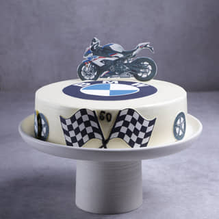 Front Angled View of BMW Racing Theme Cake Front Angled View of BMW Racing Theme Cake