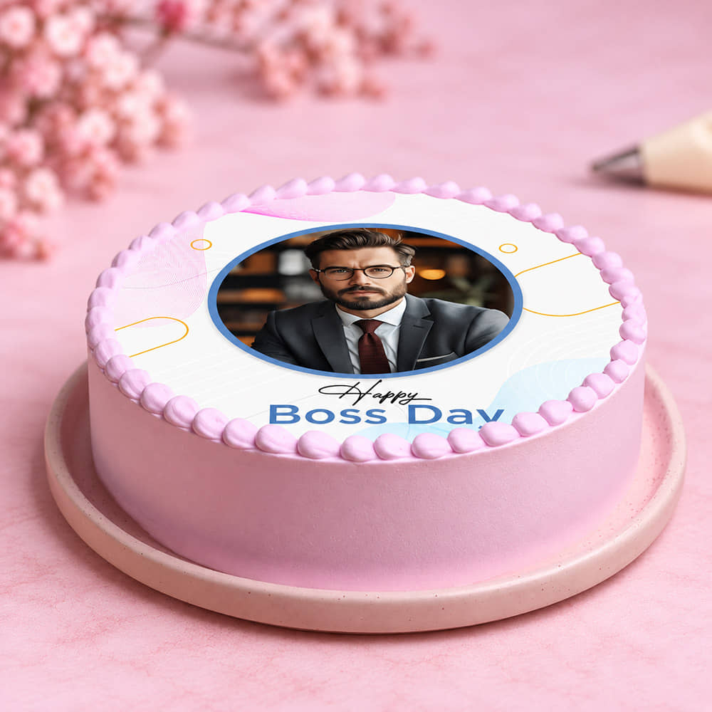 Boss Day Celebration Photo Cake