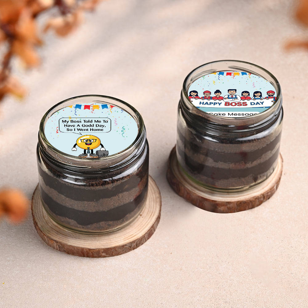 Boss Day Chocolate Jar Cake Duo