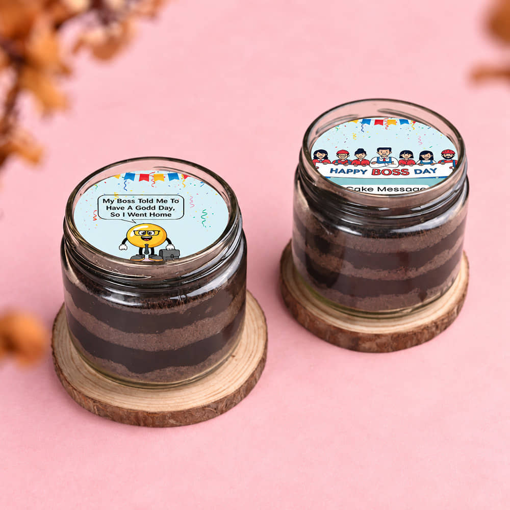 Boss Day Chocolate Jar Cake Duo