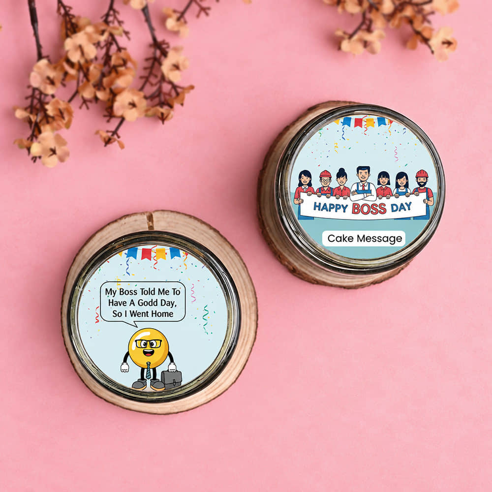 Boss Day Chocolate Jar Cake Duo