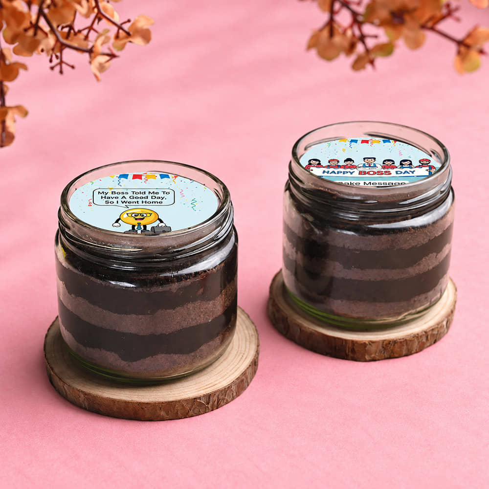 Boss Day Chocolate Jar Cake Duo