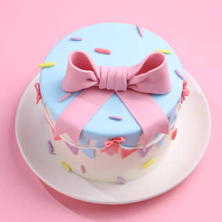 Front View of Bow N Buntings Drip Cake Front View of Bow N Buntings Drip Cake