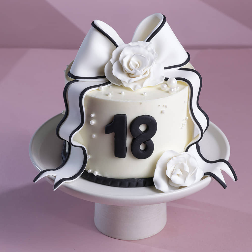 Bow N Pearls Eighteenth Birthday Cake