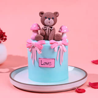 Bows N Teddy Love Cake