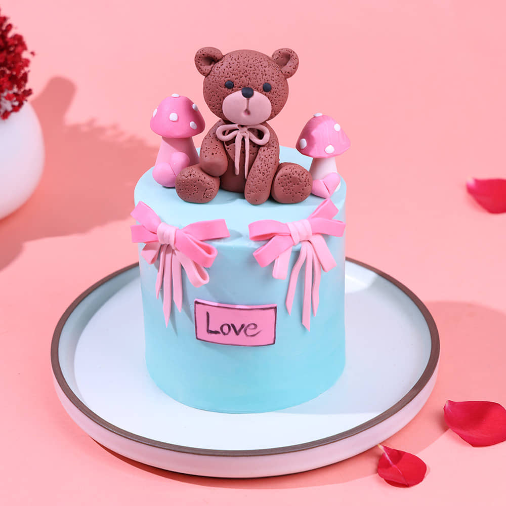Bows N Teddy Love Cake