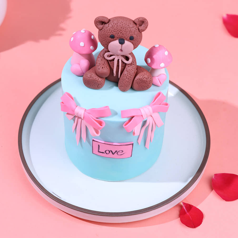 Bows N Teddy Love Cake