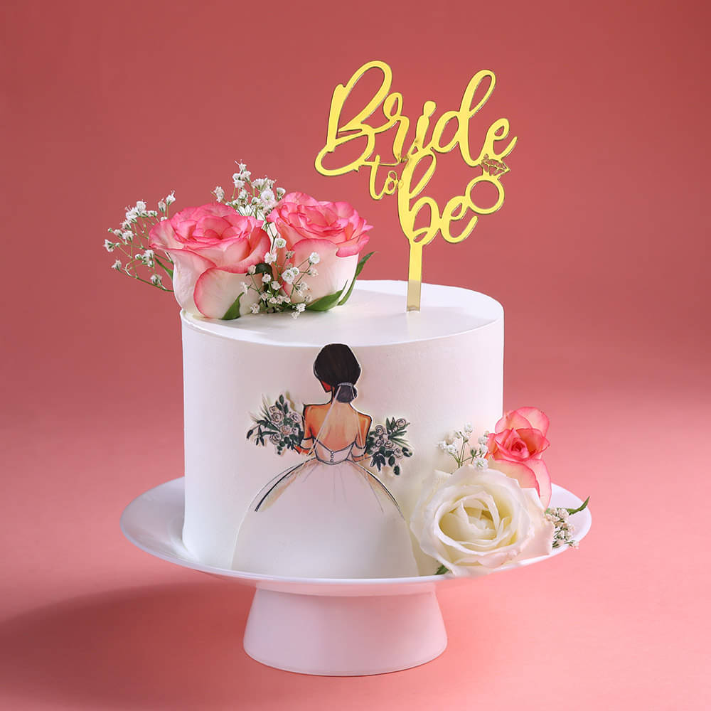 Bride To Be Floral Cake