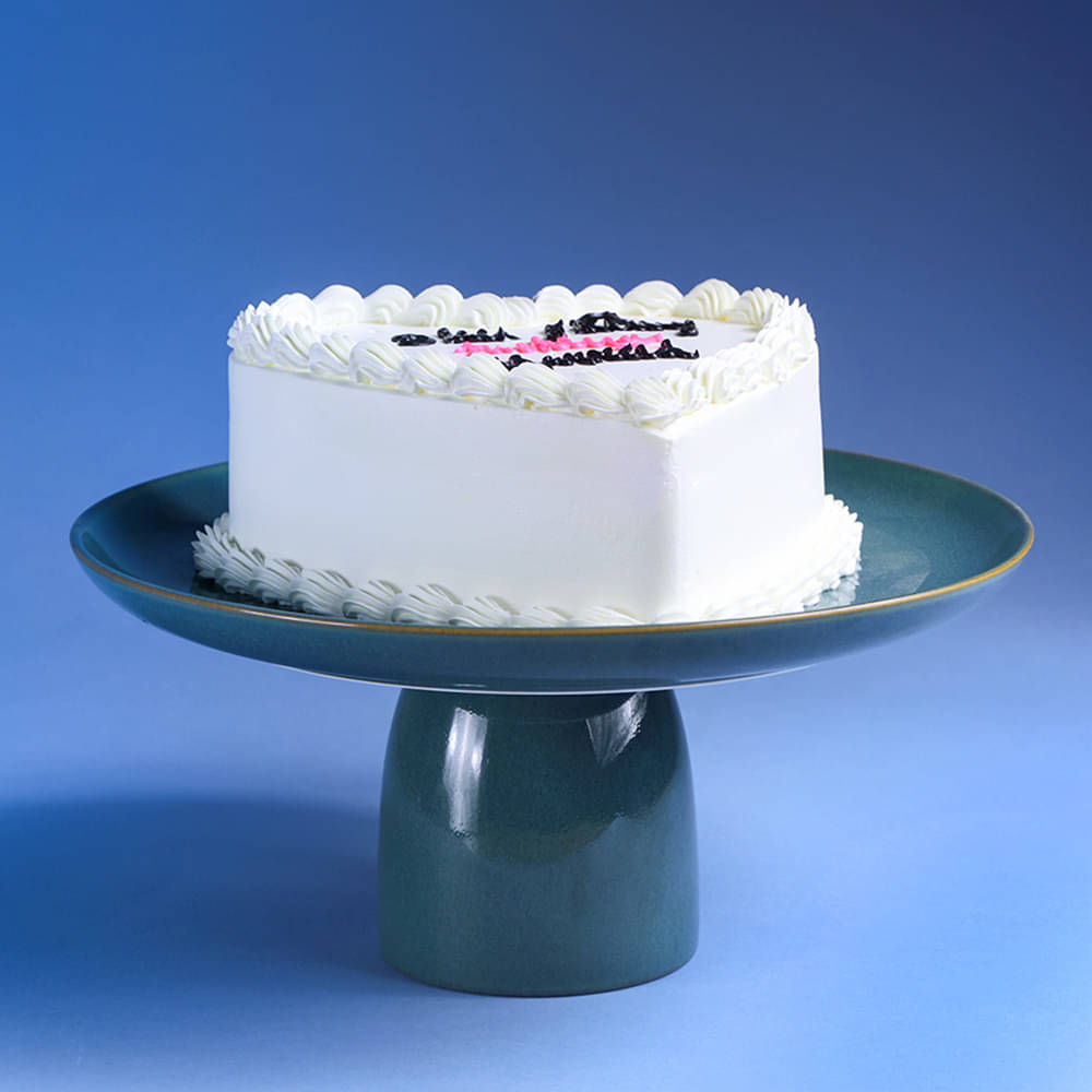 Side View of Bride To Be Heart Cake