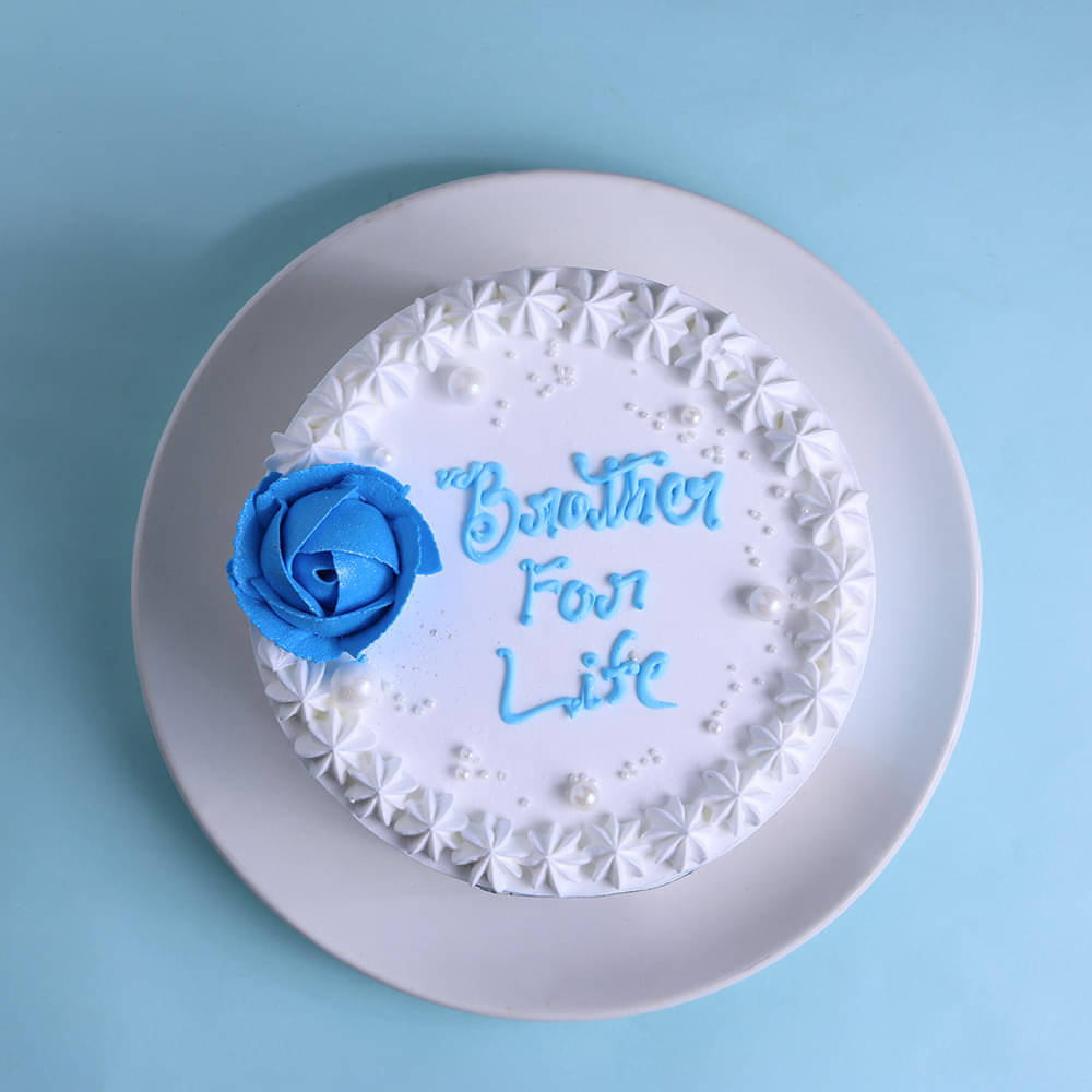 Top View of Brother's Day Cake with Rose