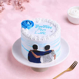 Brother For Life Rose Cake Brother's Day Cake with Rose