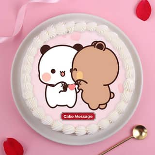 Top View of Bubu Dudu Kiss Day Cake Top View of Bubu Dudu Kiss Day Cake