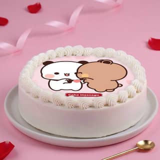Front Angled View of Bubu Dudu Kiss Day Cake Front Angled View of Bubu Dudu Kiss Day Cake