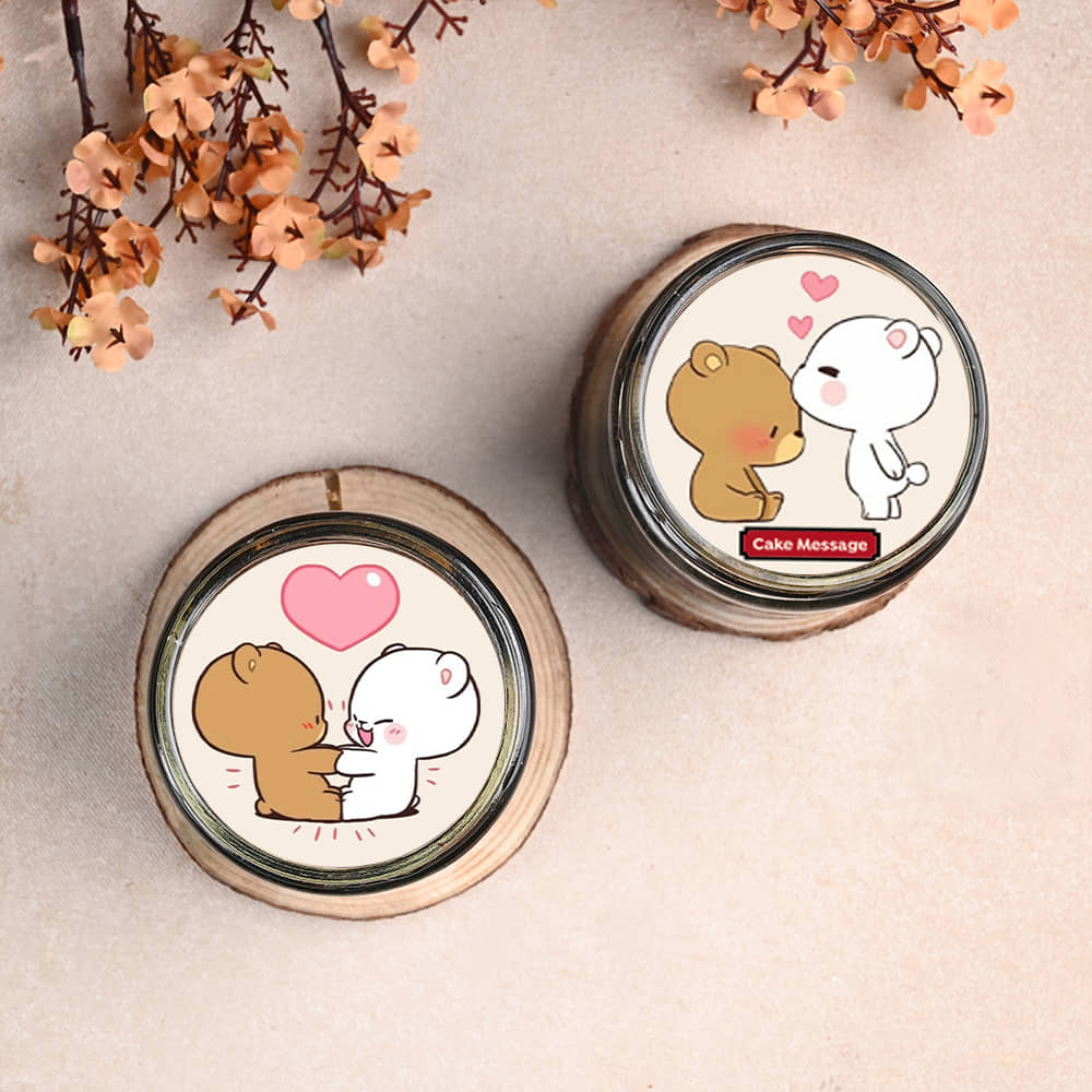 Top View of Bubu Dudu Love Two Choco Jar Cakes
