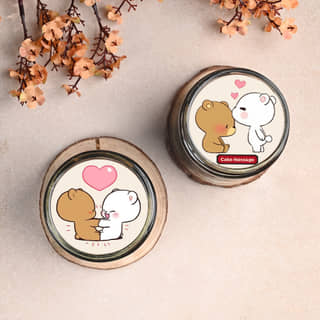 Top View of Bubu Dudu Love Two Choco Jar Cakes Top View of Bubu Dudu Love Two Choco Jar Cakes