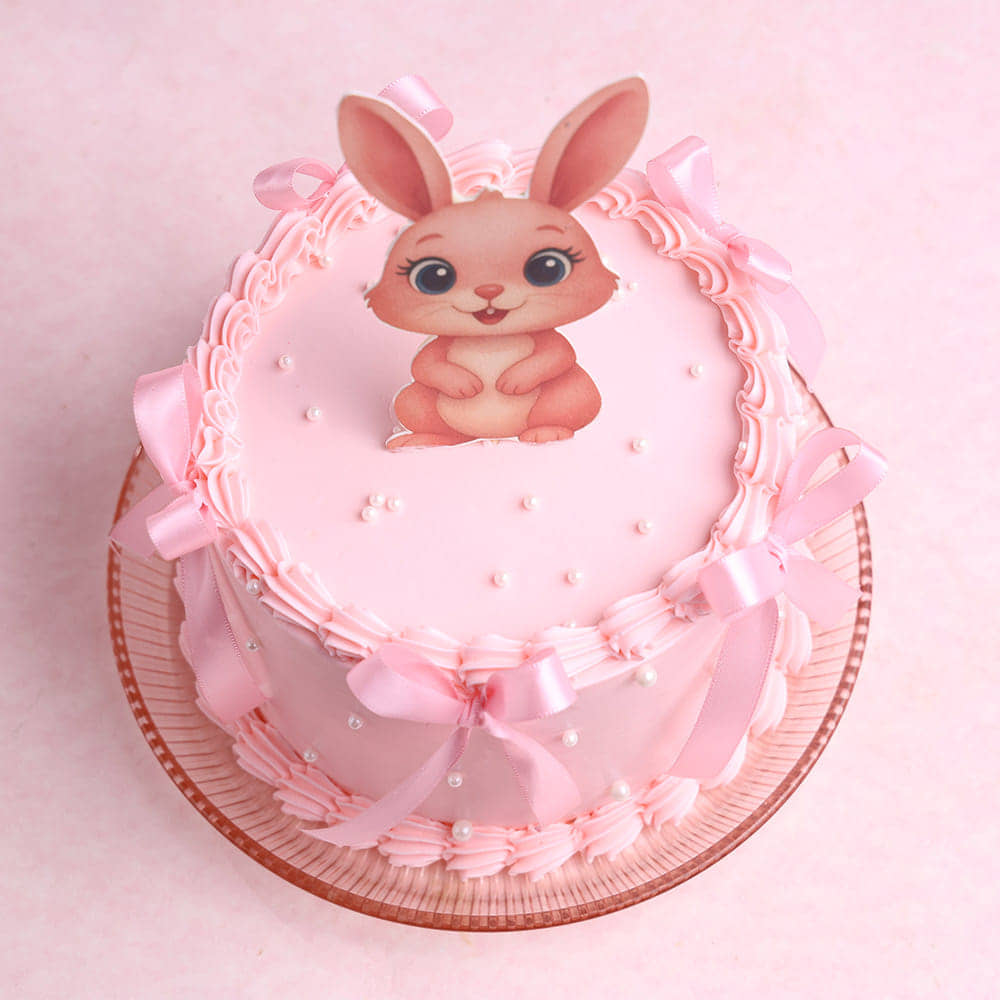 Bunny Blush Ribbon Cake